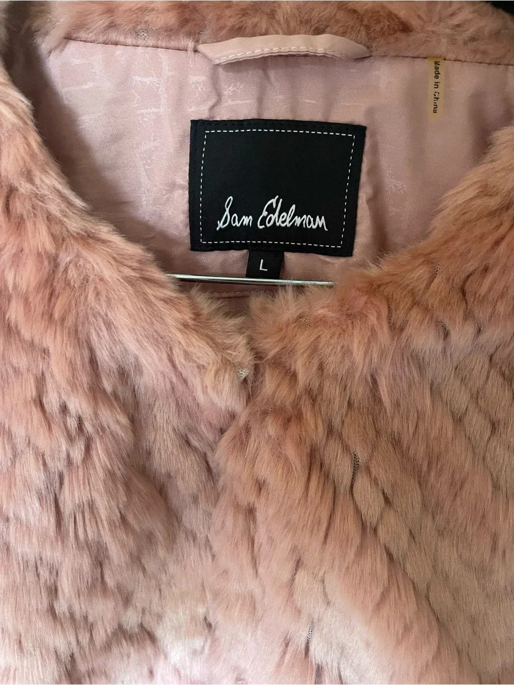 Sam Edelman Blush Pink Faux-Fur Teddy Jacket